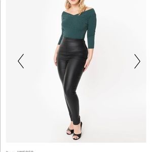 Unique Vintage Vegan Leather Cigarette Pant
